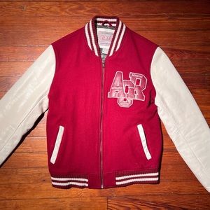 REDSKINS Genuine Leather and Wool Vintage Varsity Jacket
